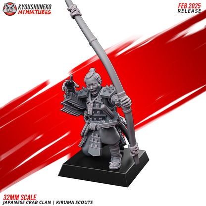 Japanese Crab Clan Kiruma Scout Miniatures - by Kyoushuneko Miniatures