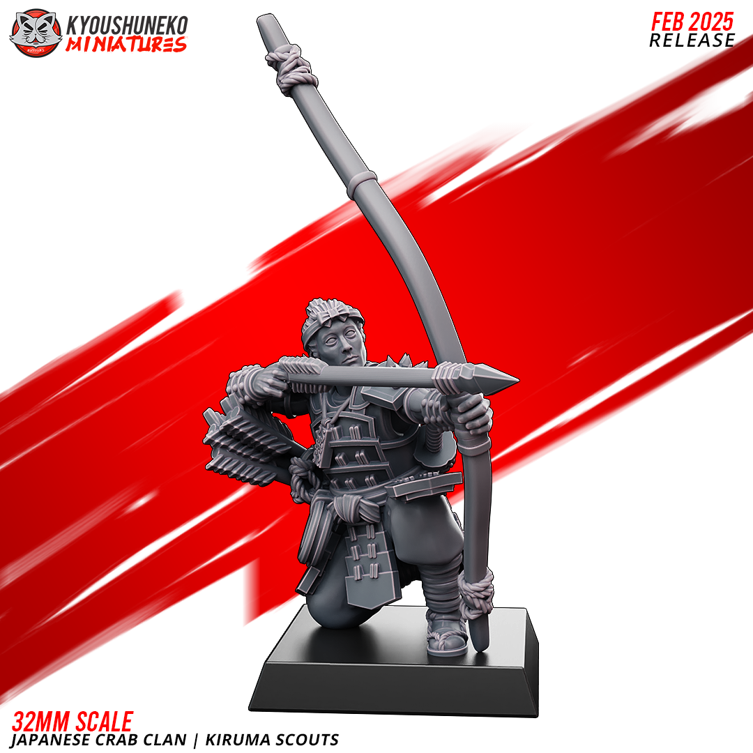 Japanese Crab Clan Kiruma Scout Miniatures - by Kyoushuneko Miniatures