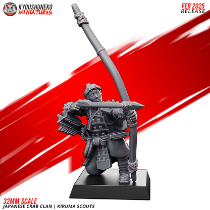 Japanese Crab Clan Kiruma Scout Miniatures - by Kyoushuneko Miniatures
