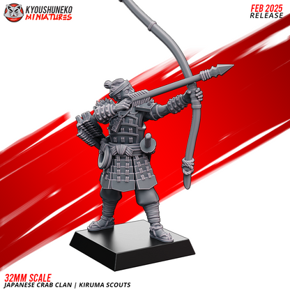 Japanese Crab Clan Kiruma Scout Miniatures - by Kyoushuneko Miniatures