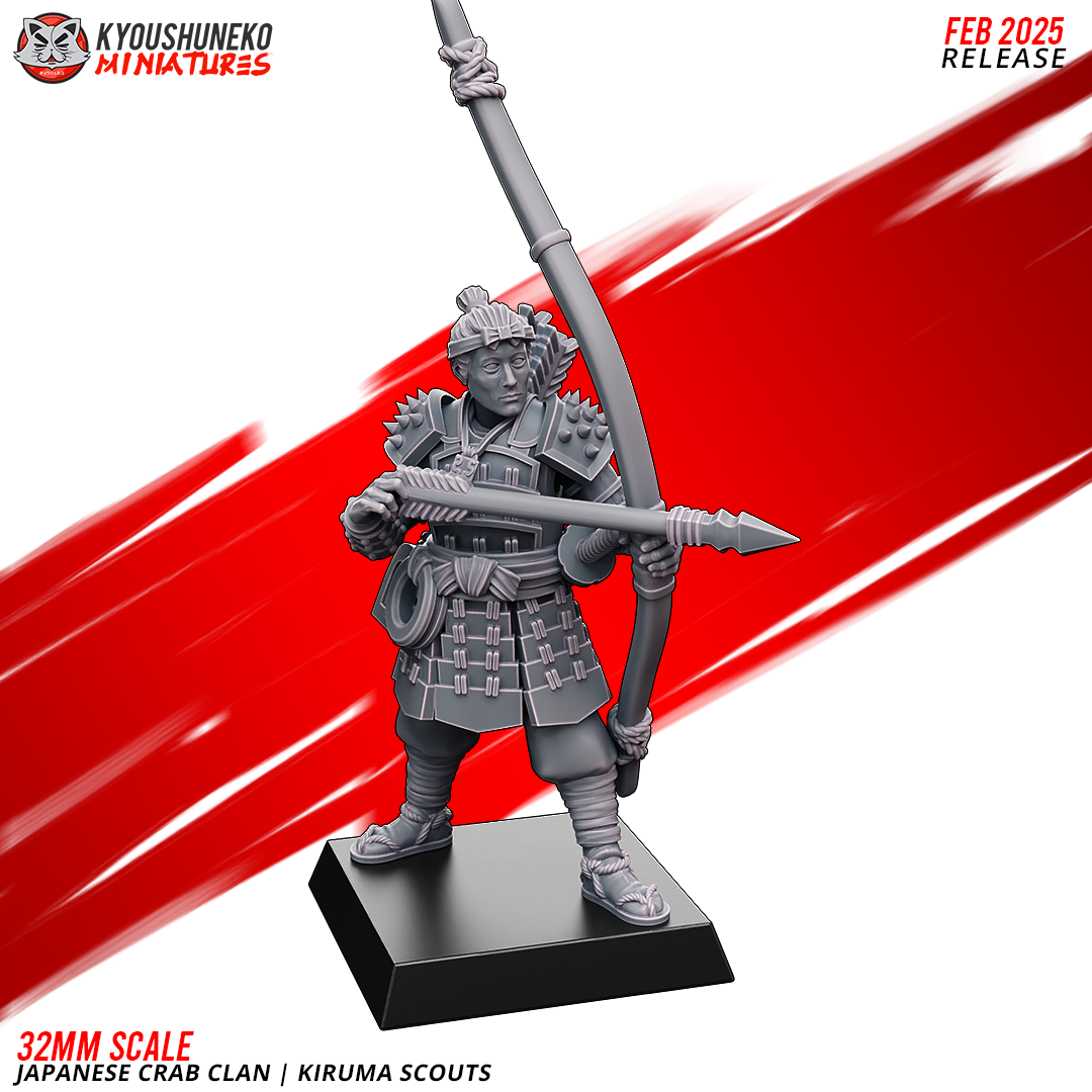 Japanese Crab Clan Kiruma Scout Miniatures - by Kyoushuneko Miniatures