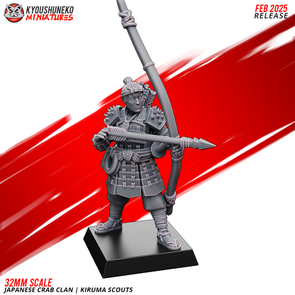 Japanese Crab Clan Kiruma Scout Miniatures - by Kyoushuneko Miniatures