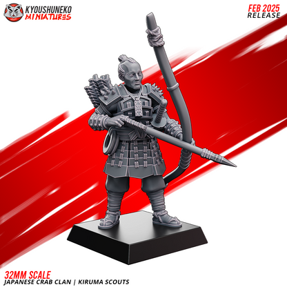 Japanese Crab Clan Kiruma Scout Miniatures - by Kyoushuneko Miniatures