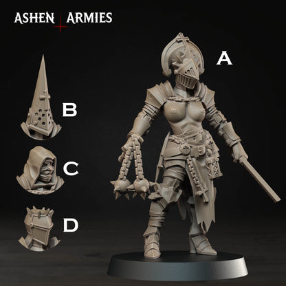 Bleeding Procession Stigmatic Nun Miniatures - Ashen Armies by Bite the Bullet