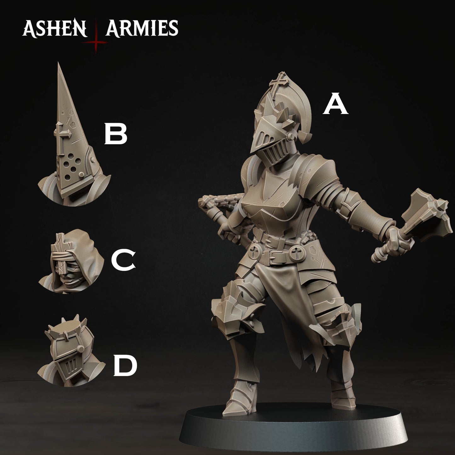 Bleeding Procession Stigmatic Nun Miniatures - Ashen Armies by Bite the Bullet