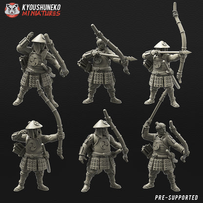 Japanese Ashigaru Bowmen Miniatures - by Kyoushuneko Miniatures
