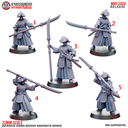 Japanese Onna Musha Naginata Ronin Miniatures - by Kyoushuneko Miniatures
