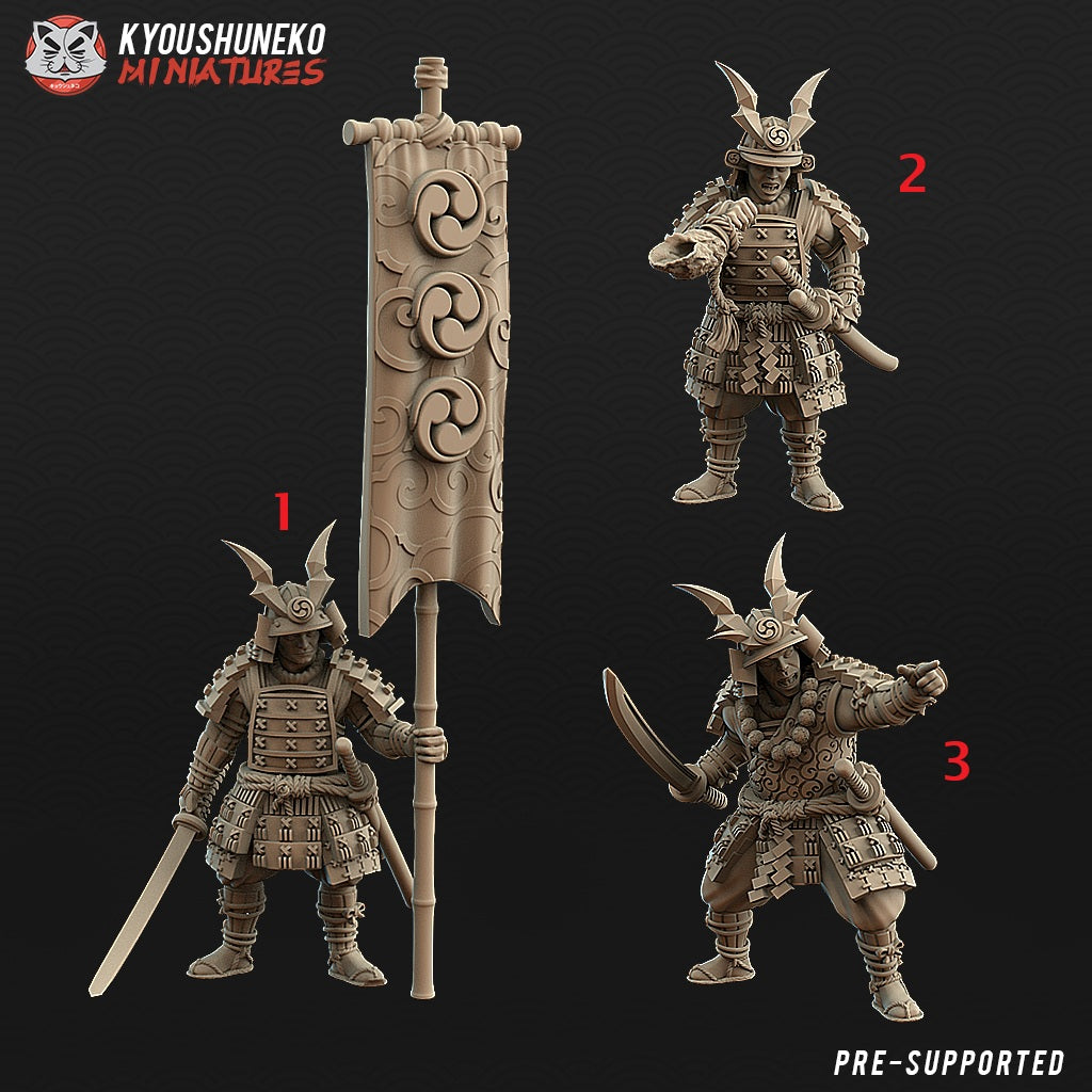 Japanese Samurai Command Group Miniatures - by Kyoushuneko Miniatures