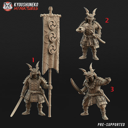 Japanese Samurai Command Group Miniatures - by Kyoushuneko Miniatures