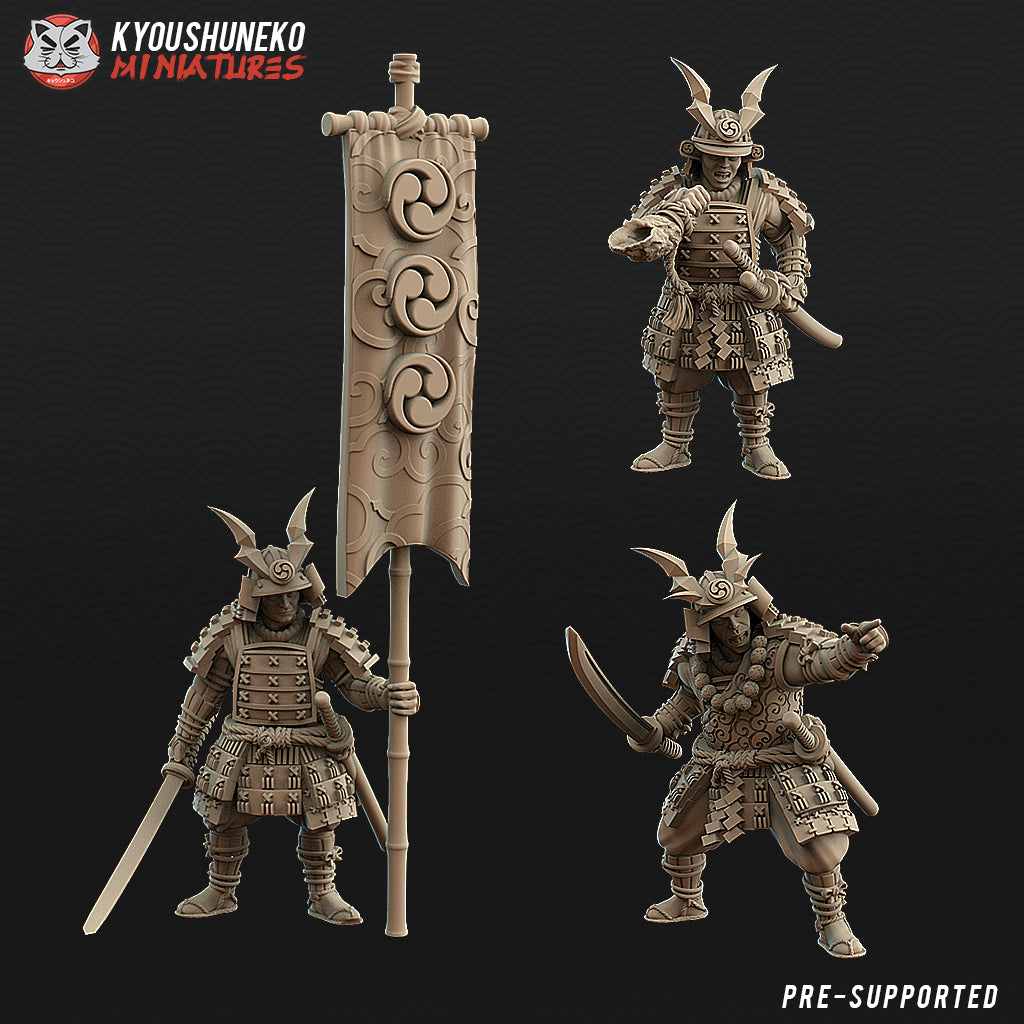 Japanese Samurai Command Group Miniatures - by Kyoushuneko Miniatures