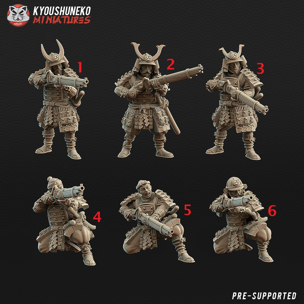 Japanese Samurai Musketmen Miniatures - by Kyoushuneko Miniatures
