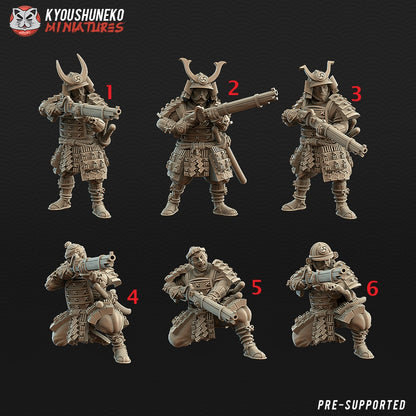 Japanese Samurai Musketmen Miniatures - by Kyoushuneko Miniatures