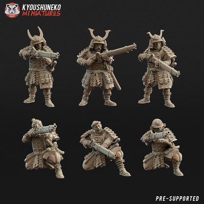 Japanese Samurai Musketmen Miniatures - by Kyoushuneko Miniatures