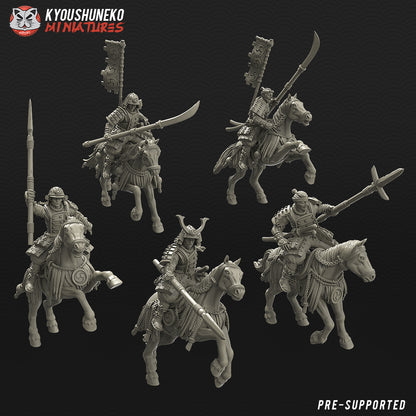 Japanese Samurai Polearm Rider Miniatures - by Kyoushuneko Miniatures