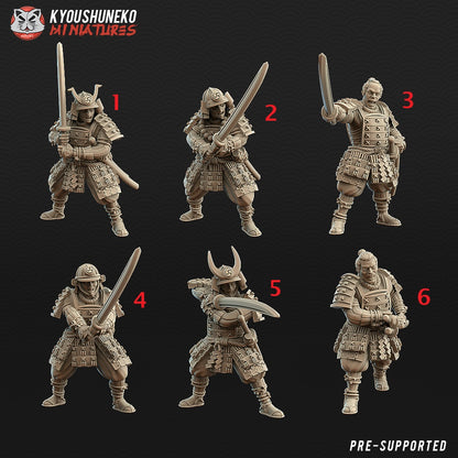 Japanese Samurai Swordsmen Miniatures - by Kyoushuneko Miniatures