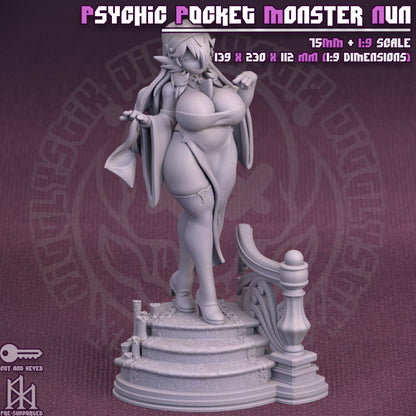 Psychic Pokegirl Monster Nun Miniature - by Jigglystix