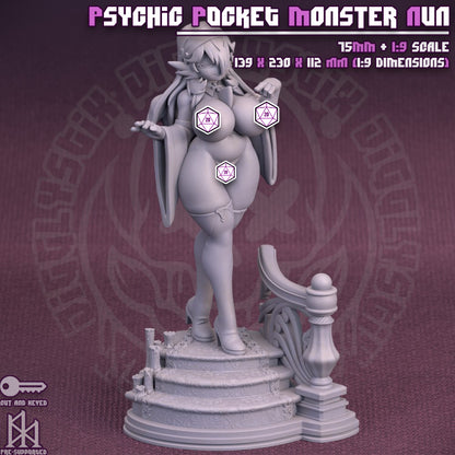 Psychic Pokegirl Monster Nun Miniature - by Jigglystix