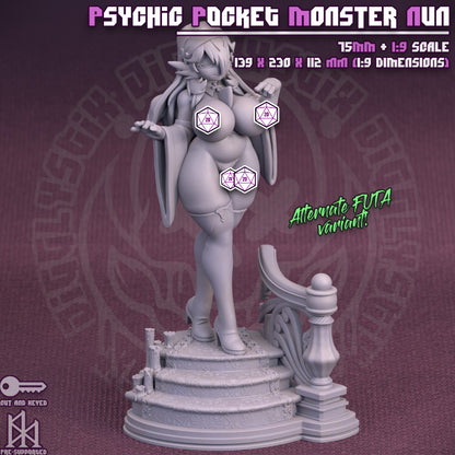 Psychic Pokegirl Monster Nun Miniature - by Jigglystix