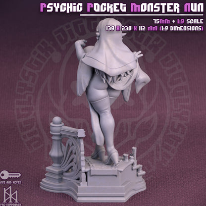 Psychic Pokegirl Monster Nun Miniature - by Jigglystix