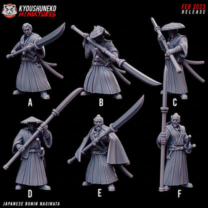 Japanese Ronin Naginata Miniatures - by Kyoushuneko Miniatures