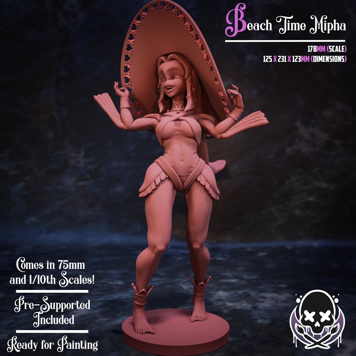 Beach Time Fish Girl Miniature - by Jigglystix