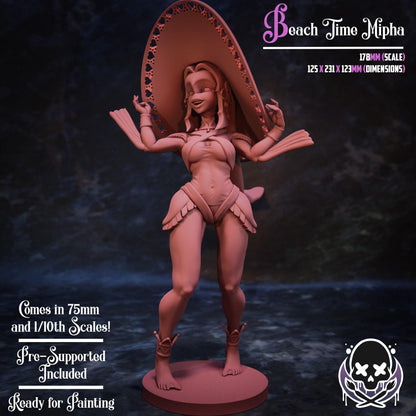 Beach Time Fish Girl Miniature - by Jigglystix