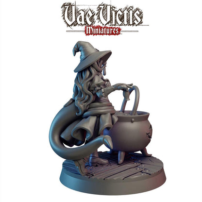 Witch and Cauldron Miniature - by Vae Victis Miniatures