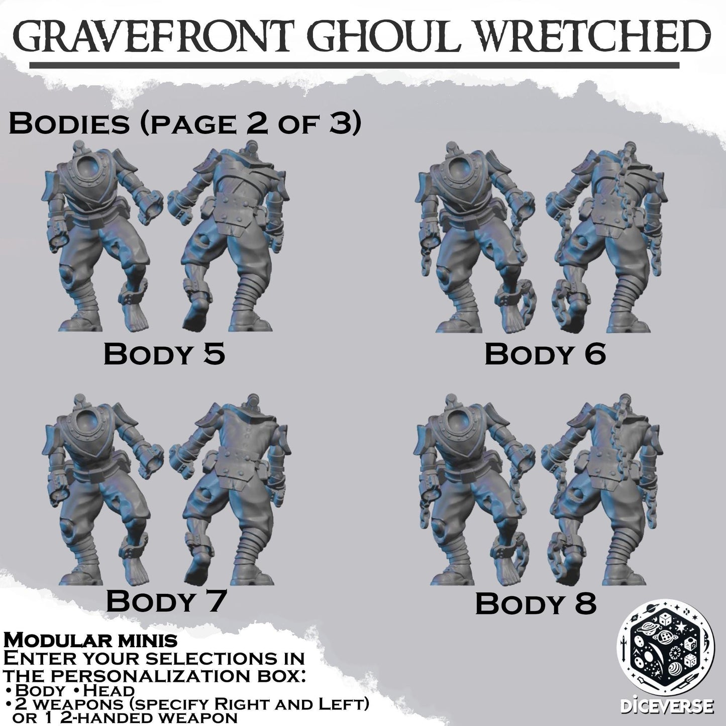 Gravefront Ghoul Wretched Modular Miniatures - Diceverse