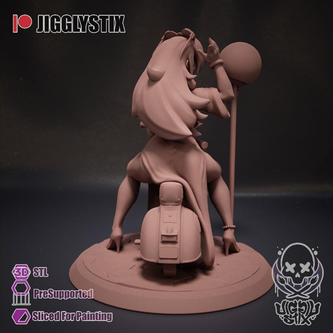 Galaxy Vespa Girl Miniature - by Jigglystix