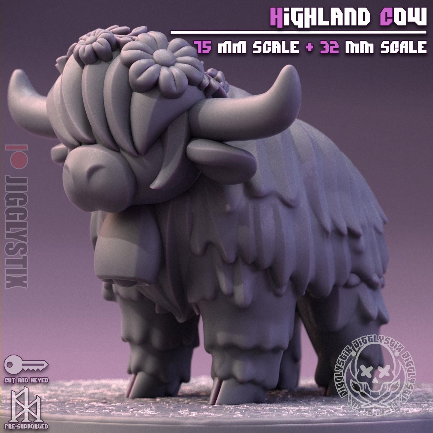 Highland Cow Miniature - by Jigglystix