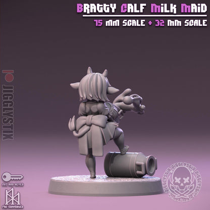 Bratty Calf Milk Maid Miniature - by Jigglystix