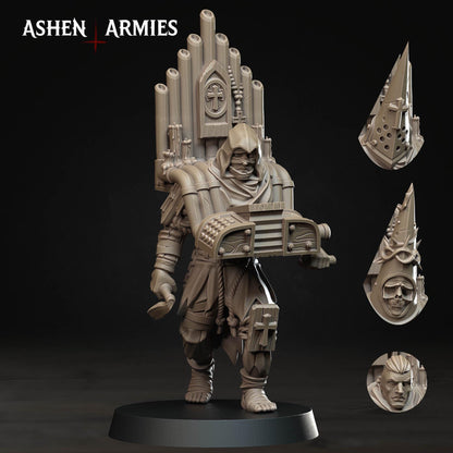 Bleeding Procession Musician Miniature - Ashen Armies by Bite the Bullet