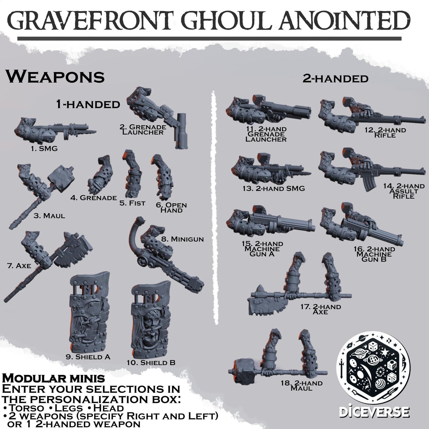 Gravefront Ghoul Anointed Modular Miniatures - Diceverse