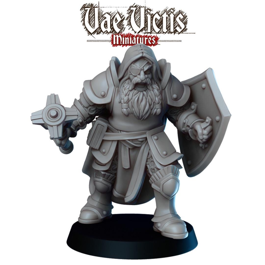 Dwarf Cleric Miniature - by Vae Victis Miniatures
