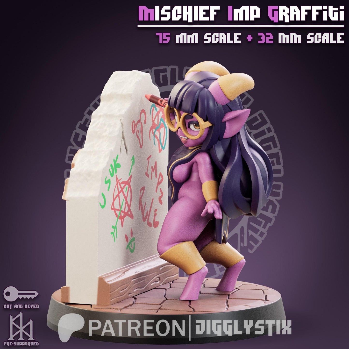 Mischief Imp Graffiti Miniature - by Jigglystix