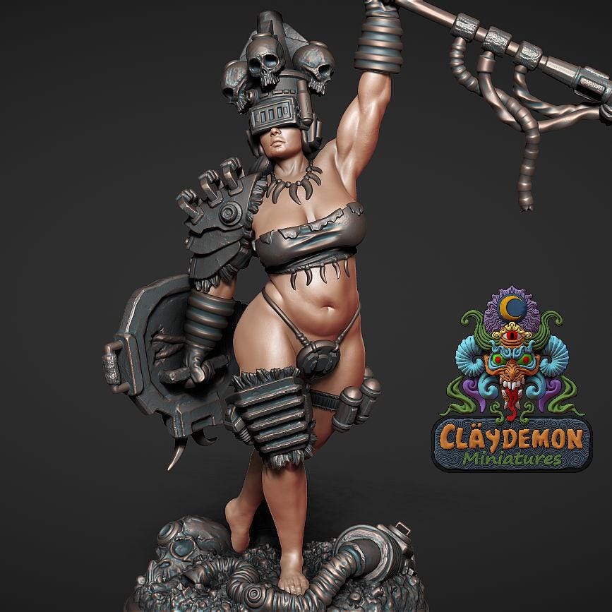 Cerise the Wasteland Champion Woman Miniature - by Claydemon Miniatures