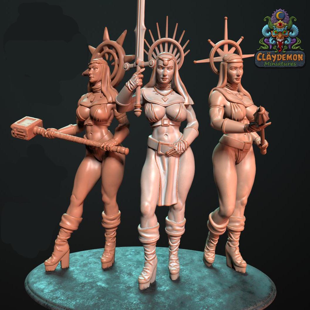 Inquisitor Nuns Miniatures - by Claydemon Miniatures