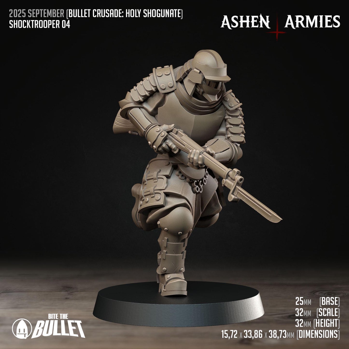 Holy Shogunate Shocktroopers Miniatures - Ashen Armies by Bite the Bullet