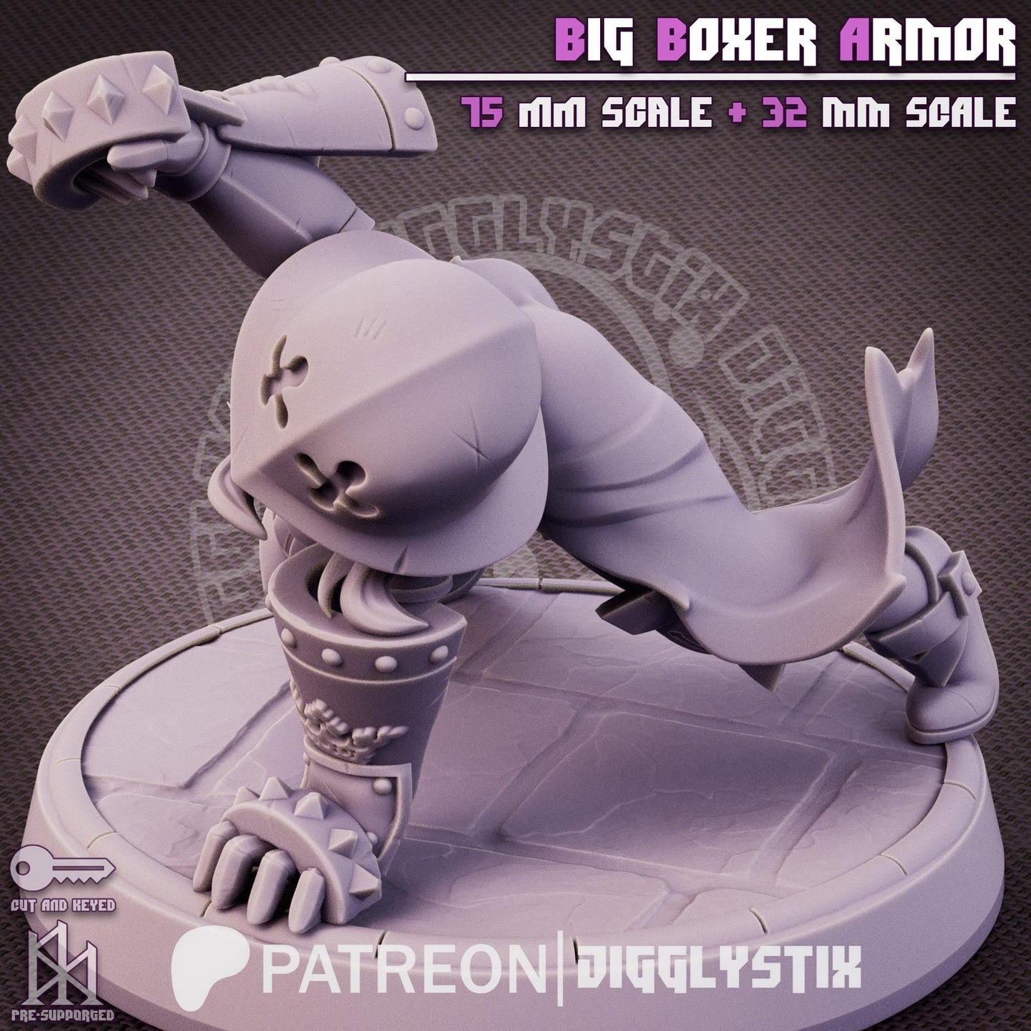 Big Boxer Impractical Armor Miniature - by Jigglystix