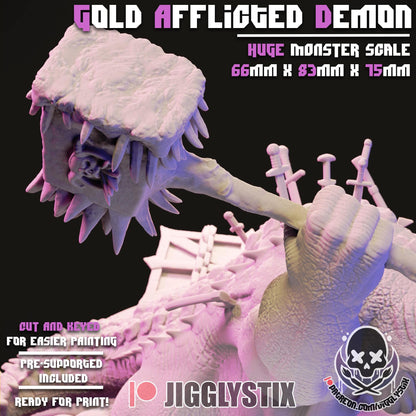 Gold Afflicted Demon Miniature - by Jigglystix
