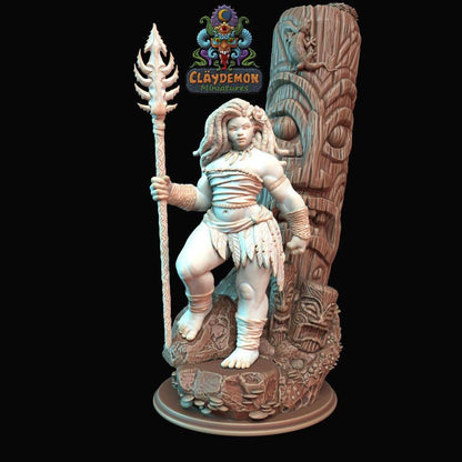 Tehana the Island Warrior Woman Miniature - by Claydemon Miniatures