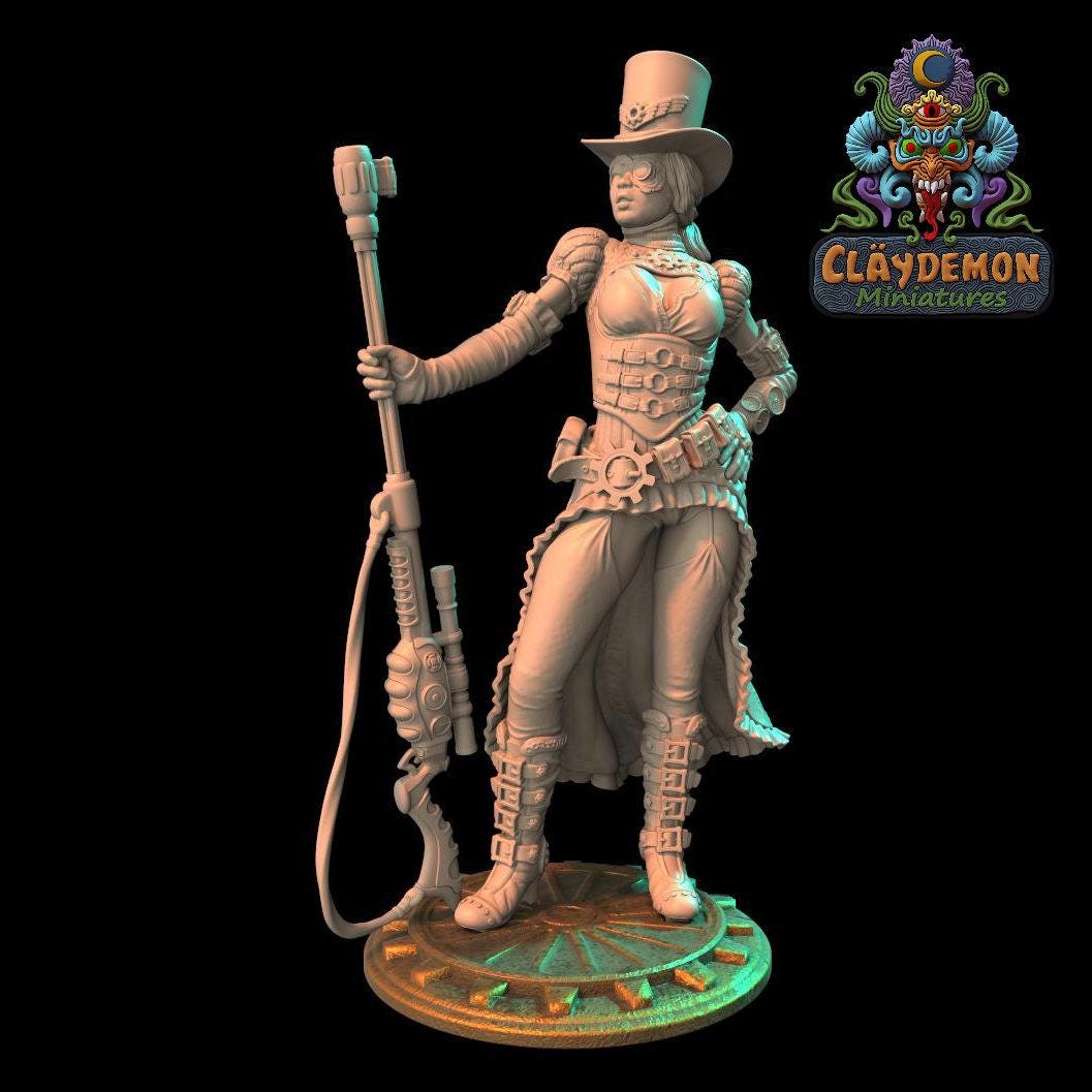 Aria the Sniper Woman Miniature - by Claydemon Miniatures