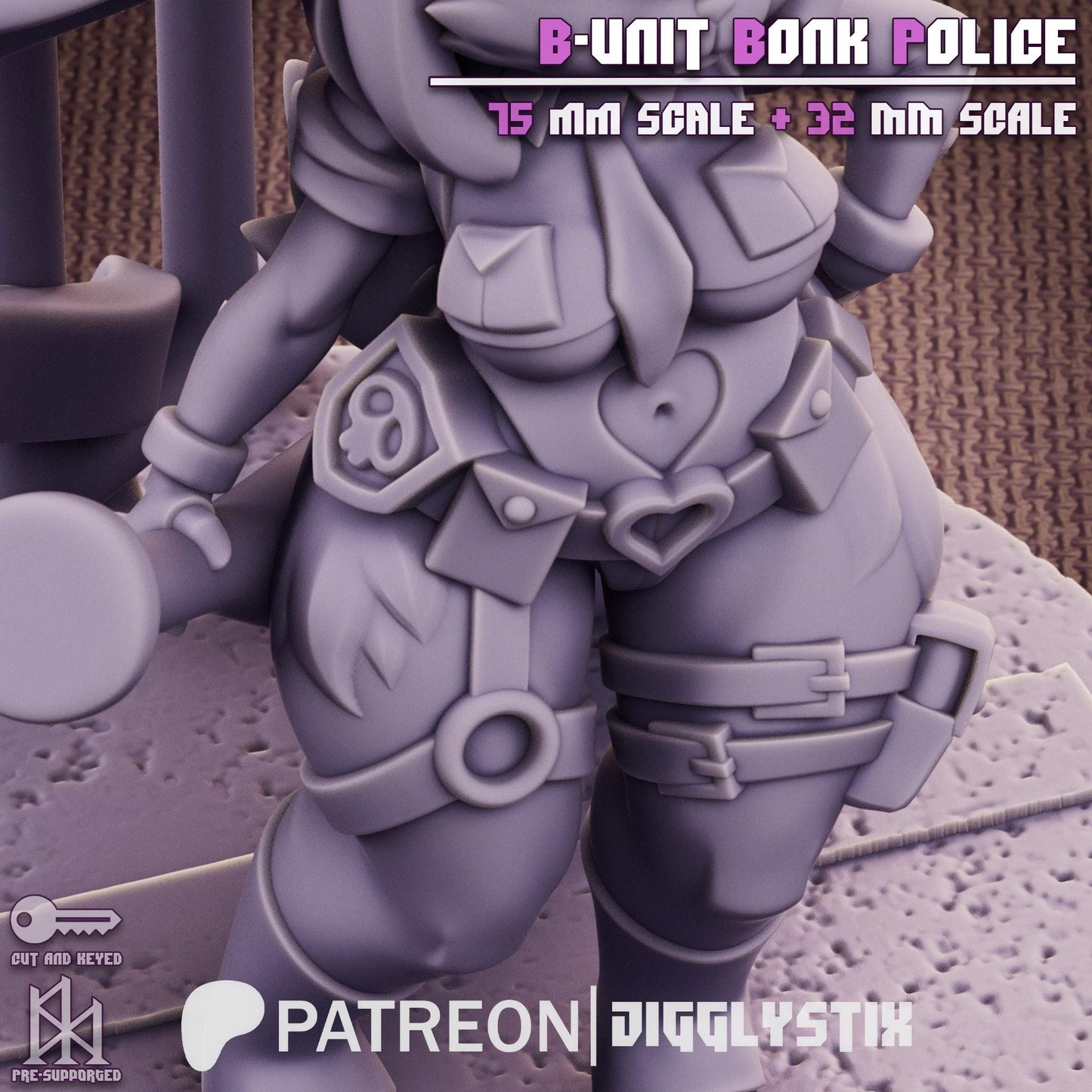 Bunny Cop B-Unit Bonk Police Miniature - by Jigglystix