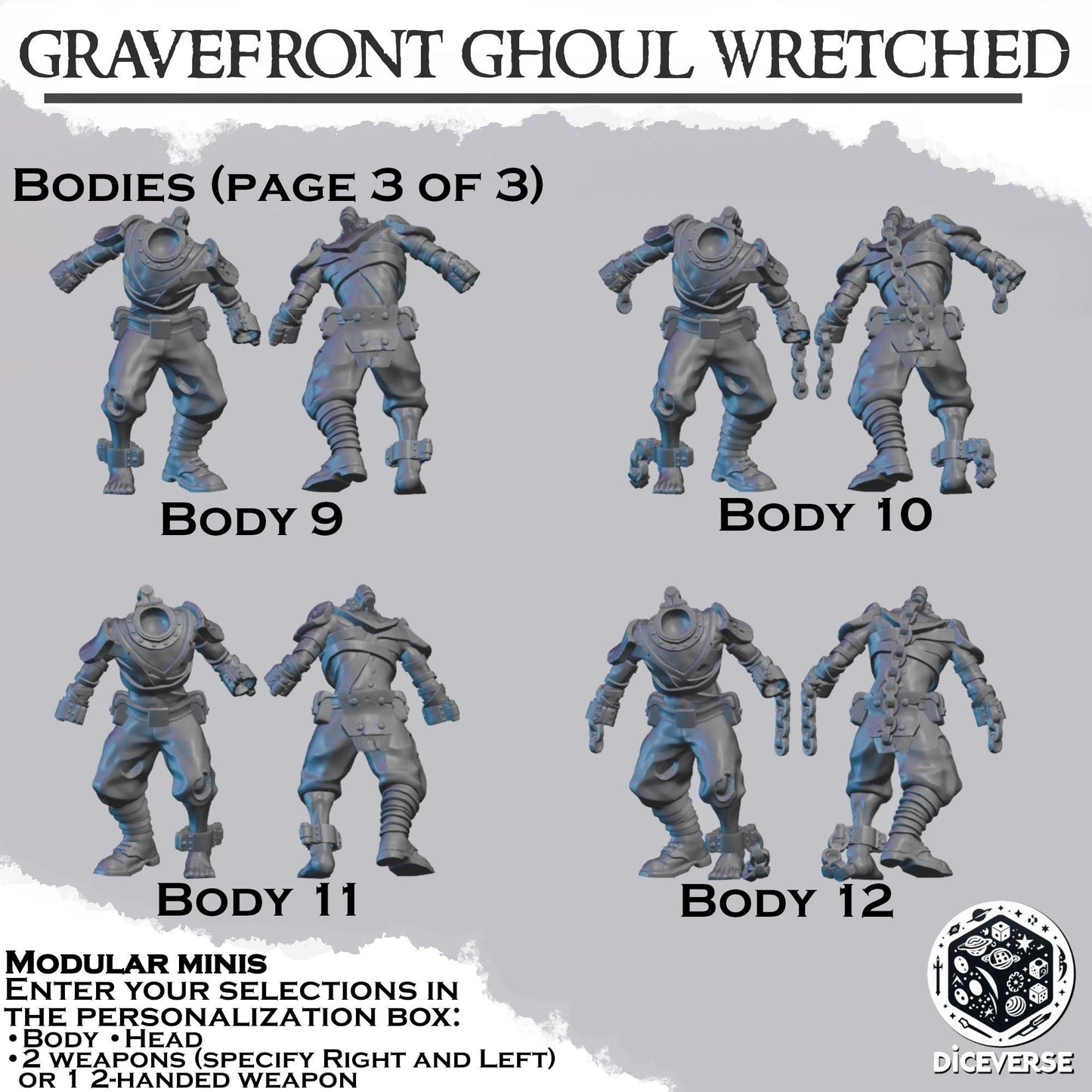 Gravefront Ghoul Wretched Modular Miniatures - Diceverse