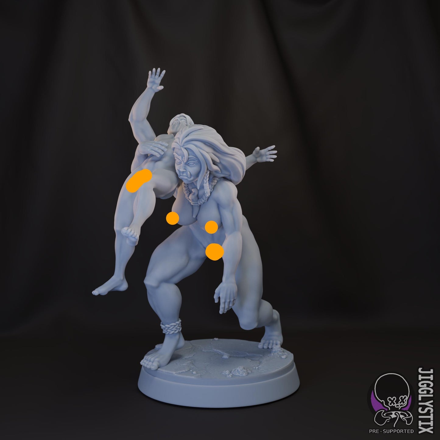 Fem Orc Abduction Miniature - by Jigglystix