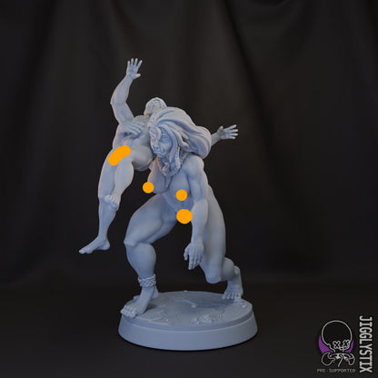 Fem Orc Abduction Miniature - by Jigglystix