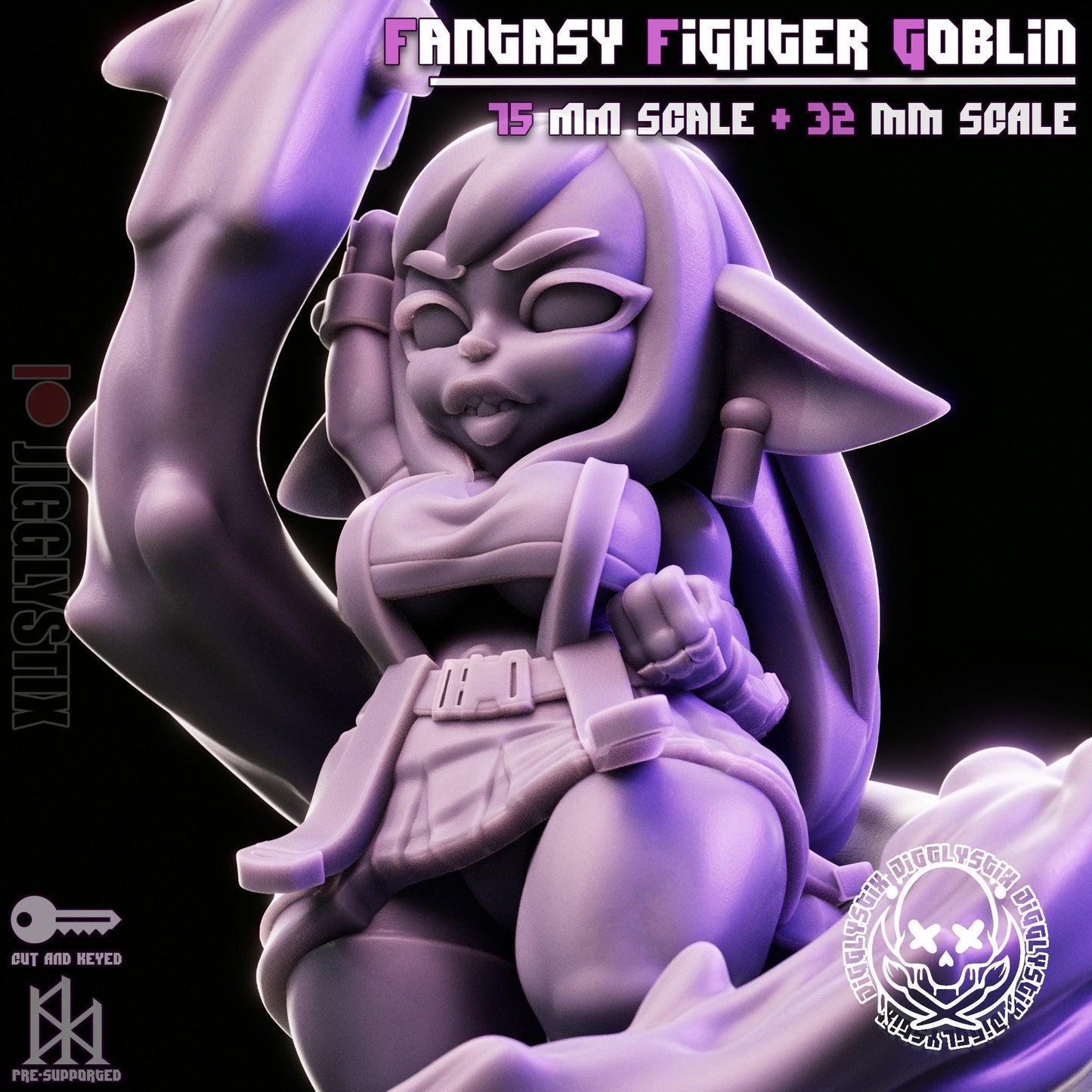 Fantasy Fighter Goblin Miniature - by Jigglystix