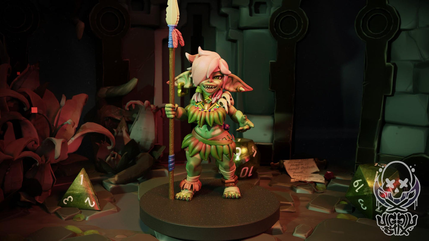 Amazonian Goblin Forager Miniature - by Jigglystix