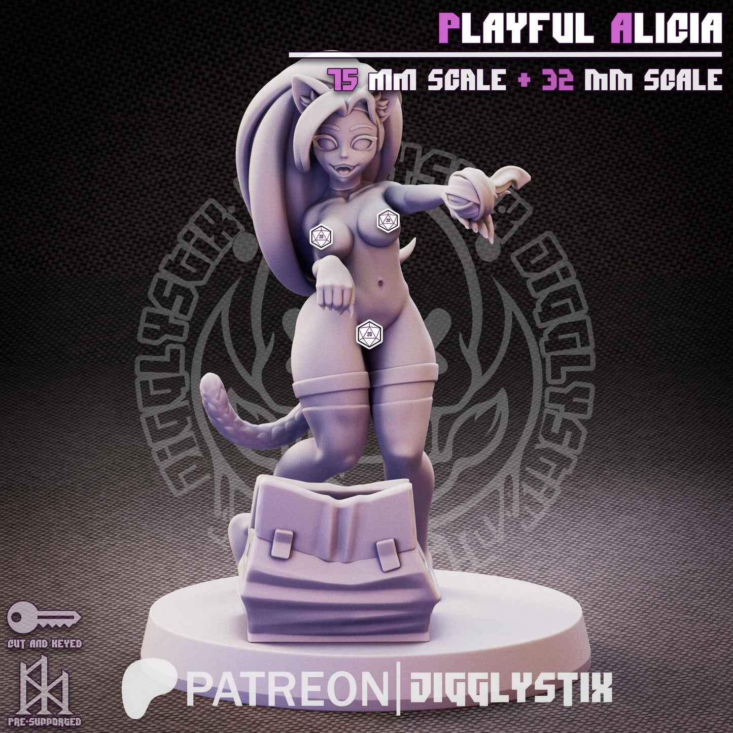 Playful Catgirl Alicia Miniature - by Jigglystix