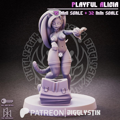 Playful Catgirl Alicia Miniature - by Jigglystix